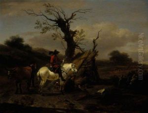 Encampment with a Figure on a White Horse