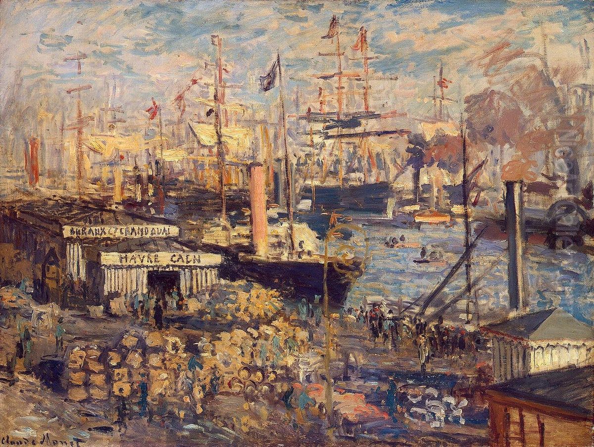 Embankment in Le Havre Oil Painting by Claude Oscar Monet
