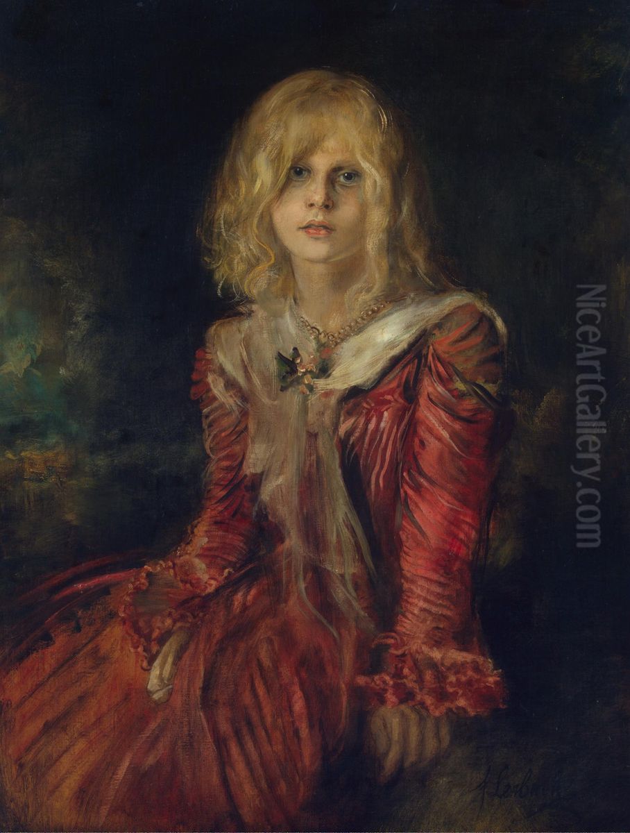 Portrait of Marion Lenbach Oil Painting by Lenbach Franz Von