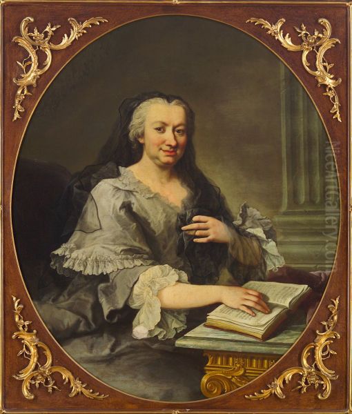 Portrait of Maria Karolina Grafin Fuchs (1681-1754) Oil Painting by Martin Van Meytens