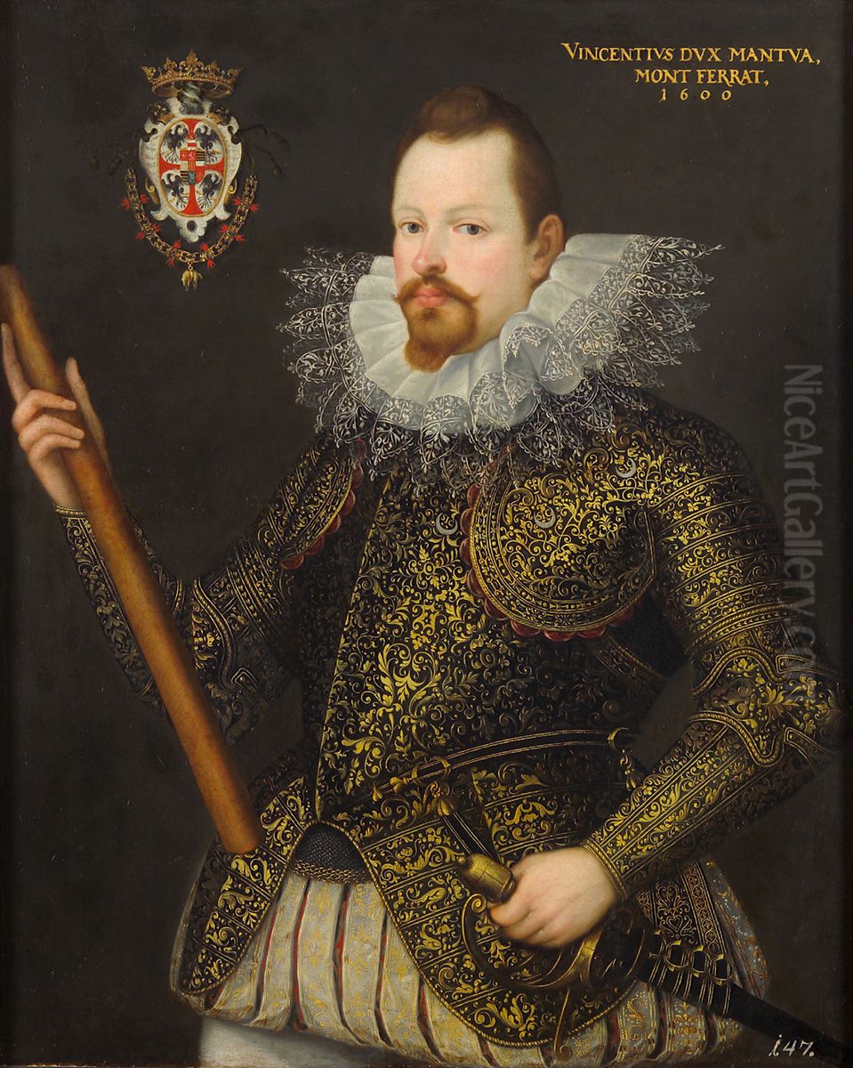 Vicenzo I. Gonzaga, Herzog von Mantua, Halbfigur Oil Painting by Frans Pourbus the younger
