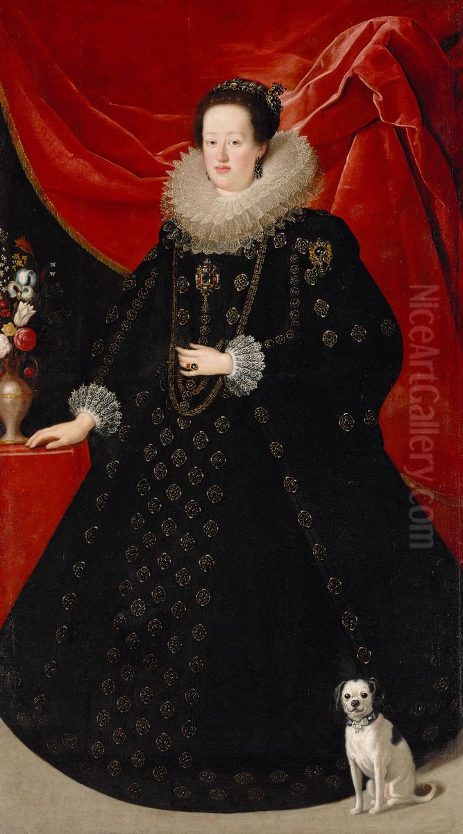Eleonore von Gonzaga (1598-1655), Kaiserin in schwarzem Kleid Oil Painting by Justus Sustermans Eleonore von Gonzaga (1598-1655), Kaiserin in schwarzem Kleid Oil Painting by Justus Sustermans