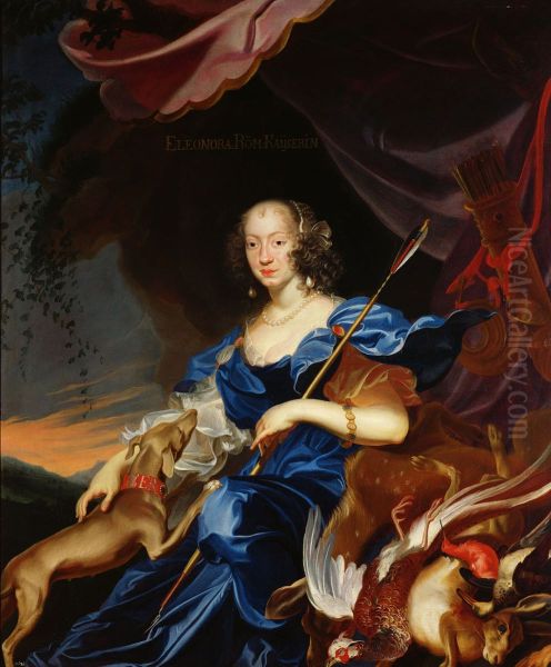Portrait of Eleonora of Gonzaga-Nevers (1639-1686) Oil Painting by Frans Luycx