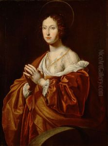 Claudia de' Medici (1604-1648), Erzherzogin, als Hl. Christine von Bolsena, Halbfigur
