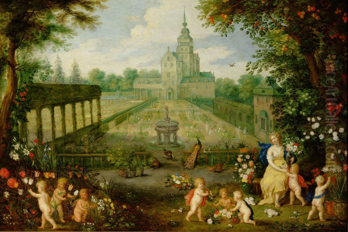 Flora im Garten Oil Painting by Pieter Van Avont