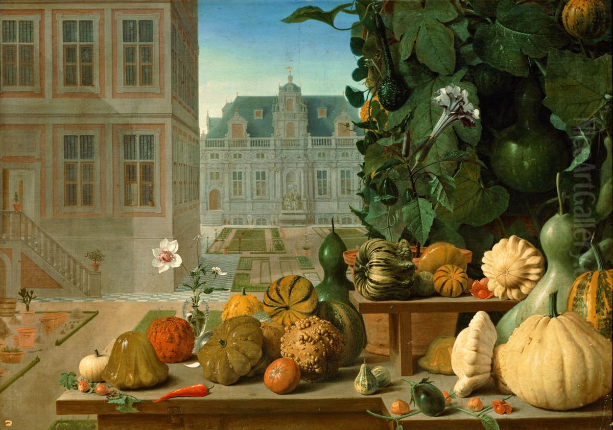 Still Life with Pumpkins Oil Painting by Jan Anton van der Baren