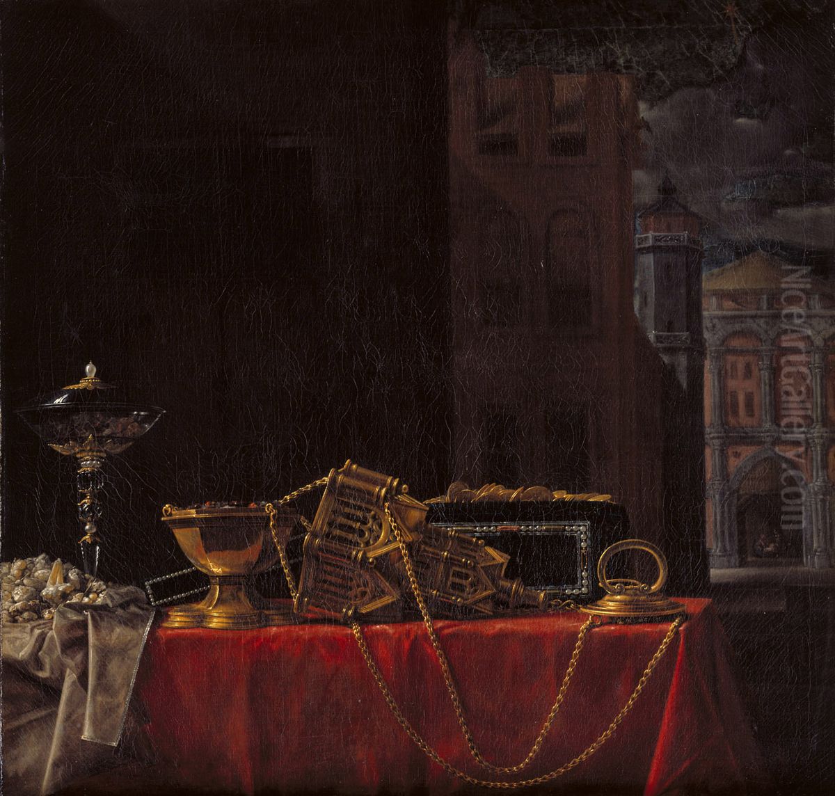 Die Geschenke der Hl. Drei Konige Oil Painting by Jan Anton van der Baren