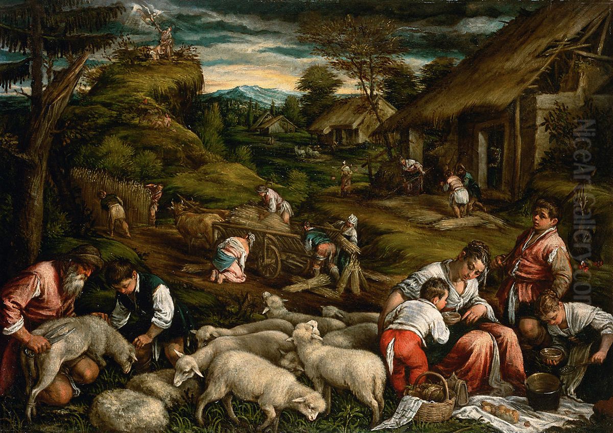 Sommer (Opferung Isaaks) Oil Painting by Francesco Bassano the Younger