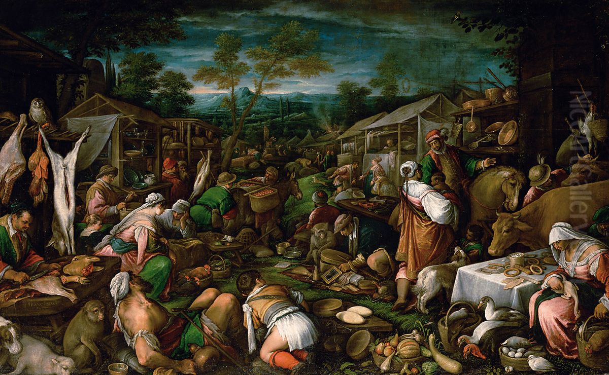 Jahrmarkt Oil Painting by Francesco Bassano the Younger Jahrmarkt Oil Painting by Francesco Bassano the Younger