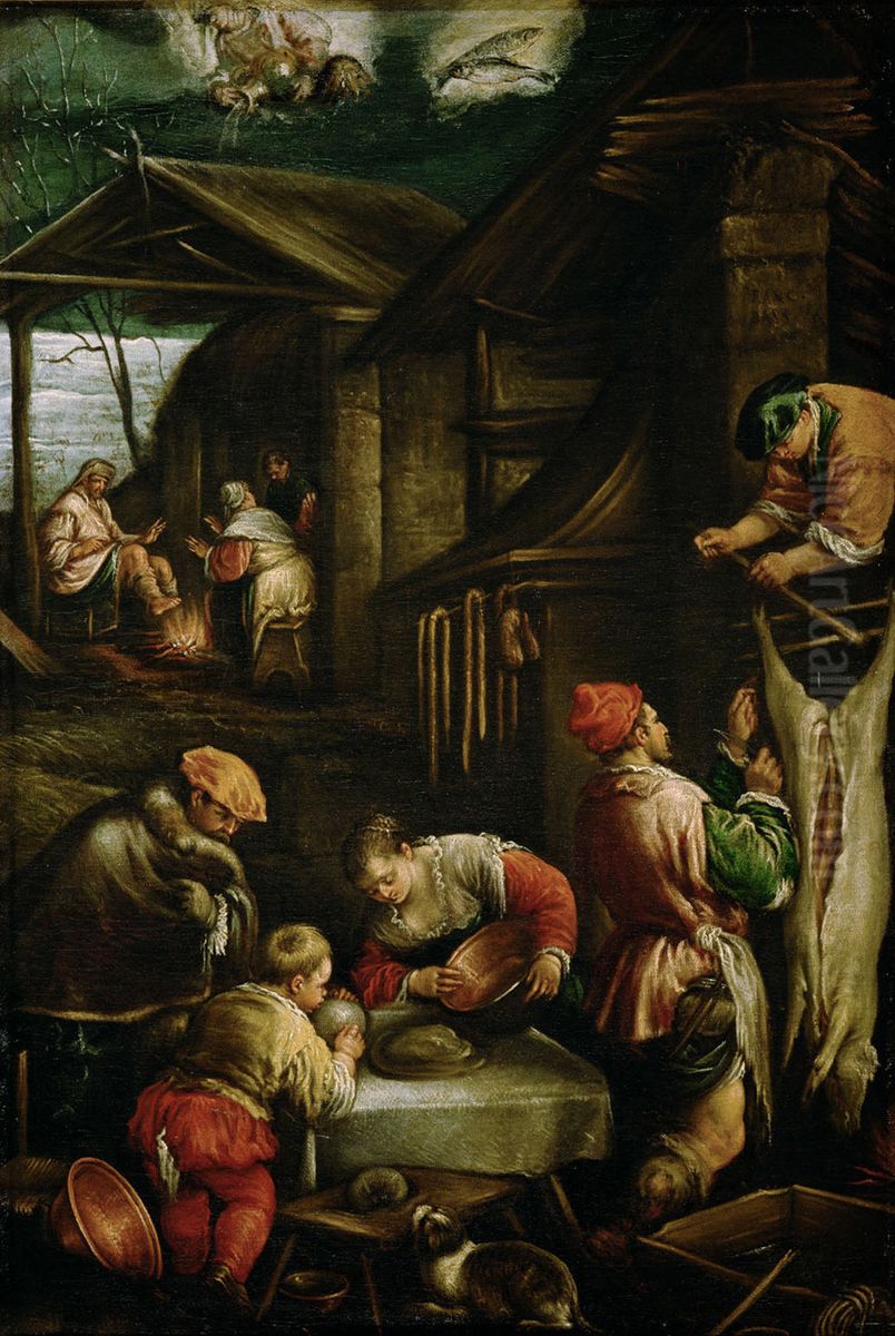 Winter (Schweineschlachten) Oil Painting by Francesco Bassano the Younger Winter (Schweineschlachten) Oil Painting by Francesco Bassano the Younger