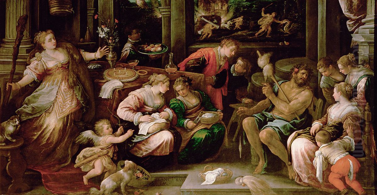 Herkules und Omphale Oil Painting by Francesco Bassano the Younger