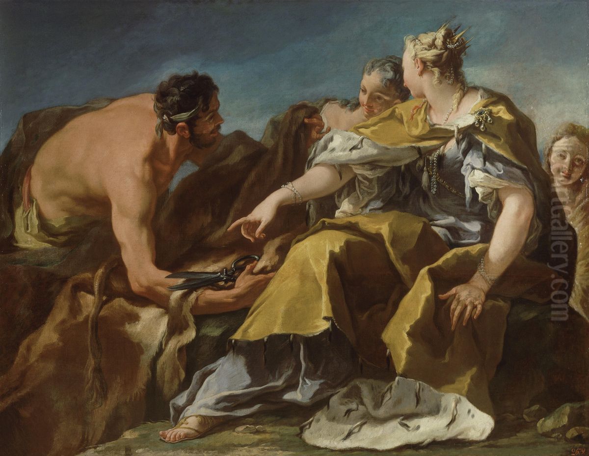 Dido Founding Carthage Oil Painting by Giambattista Pittoni