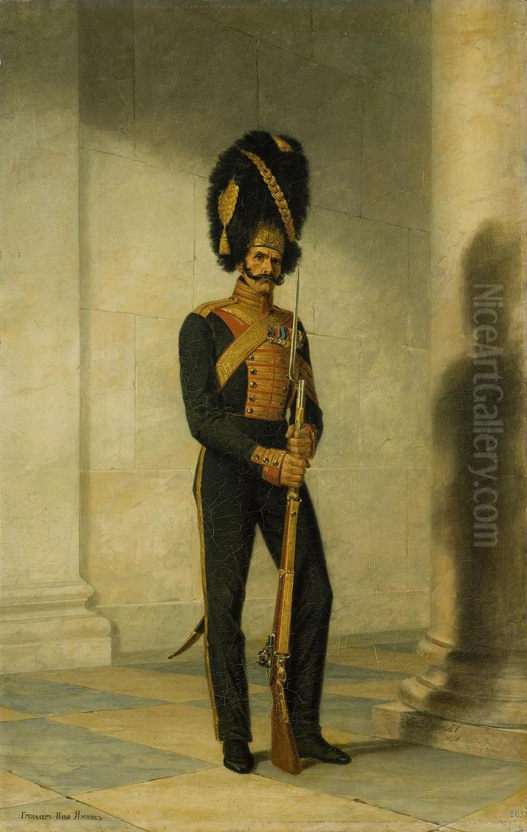 Portrait of Ilya Yamnik (1781 - after 1833) Oil Painting by George Dawe