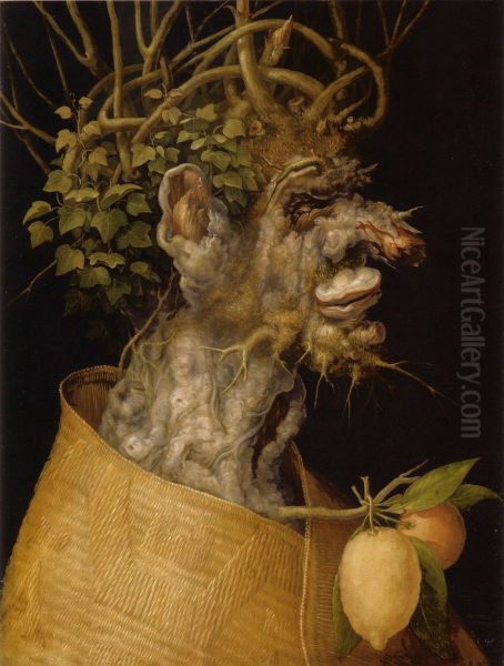 Winter Oil Painting by Giuseppe Arcimboldo