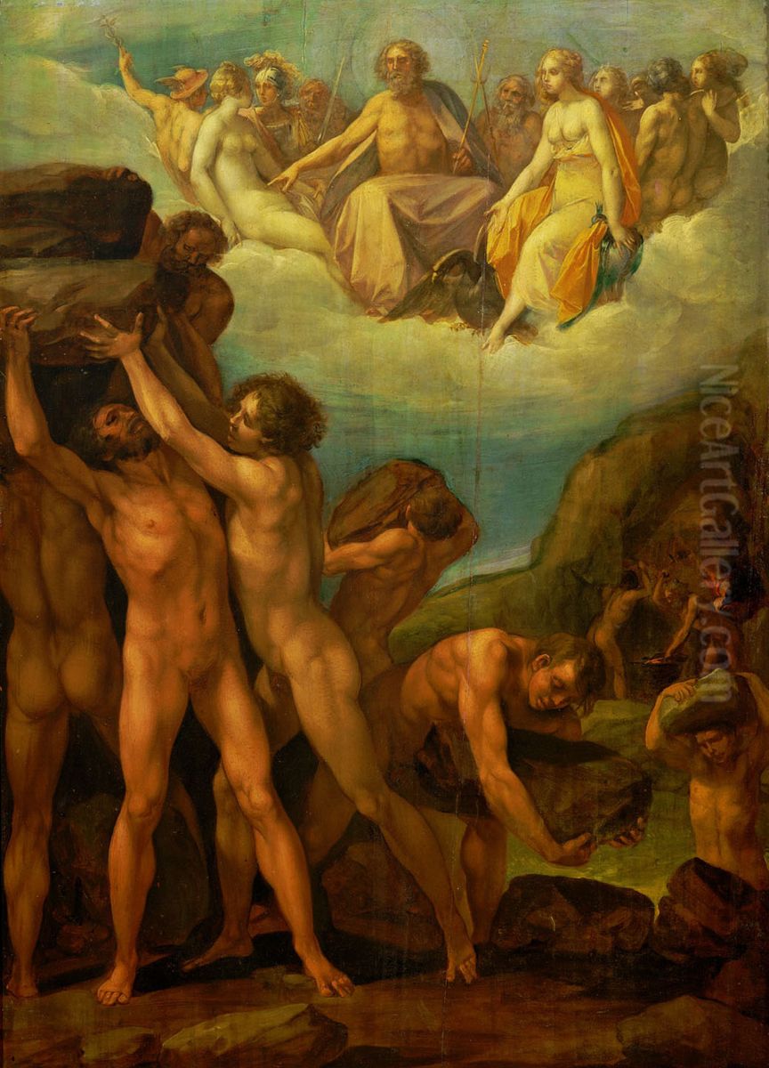 Sturm der Giganten gegen den Olymp Oil Painting by Giuseppe Cesari