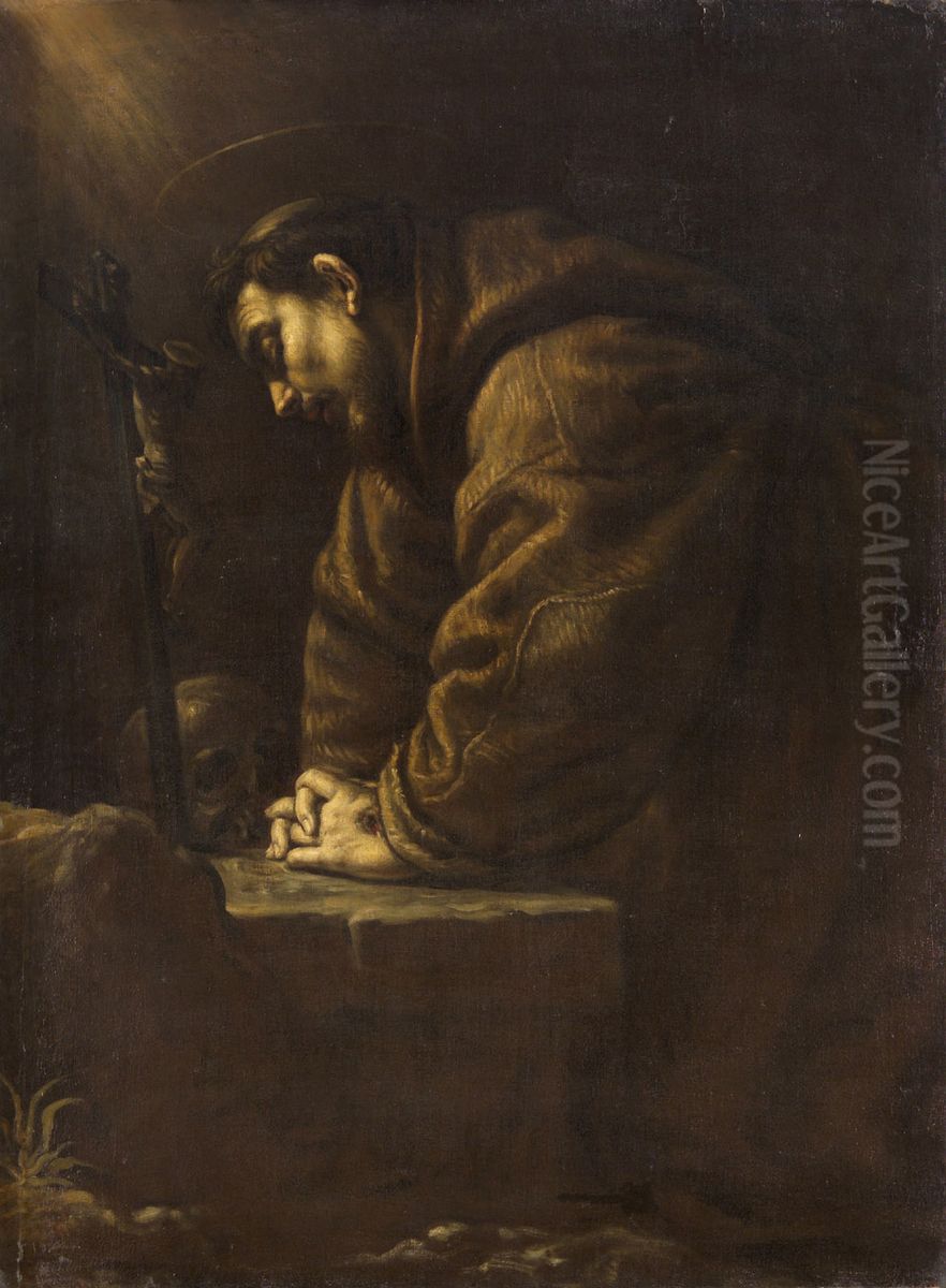 Hl. Franziskus Oil Painting by Leandro Bassano
