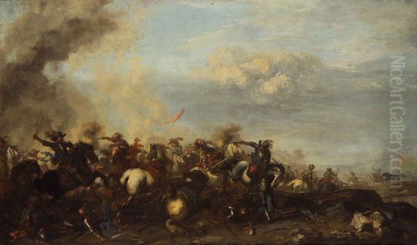 Reitertreffen Oil Painting by Jacques Courtois