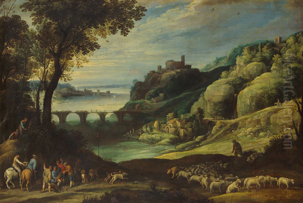 Landschaft mit Brucke Oil Painting by Paul Bril Landschaft mit Brucke Oil Painting by Paul Bril