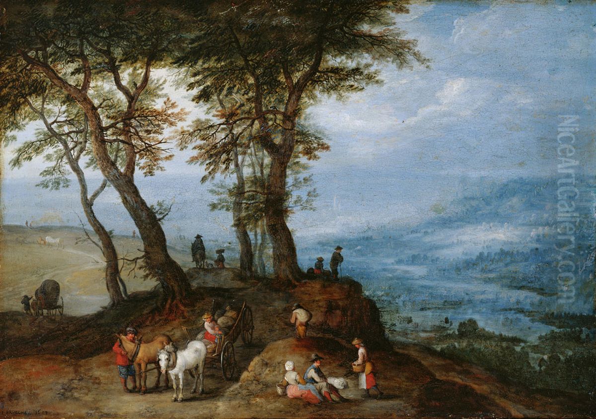 Going to the Market Oil Painting by Jan Brughel