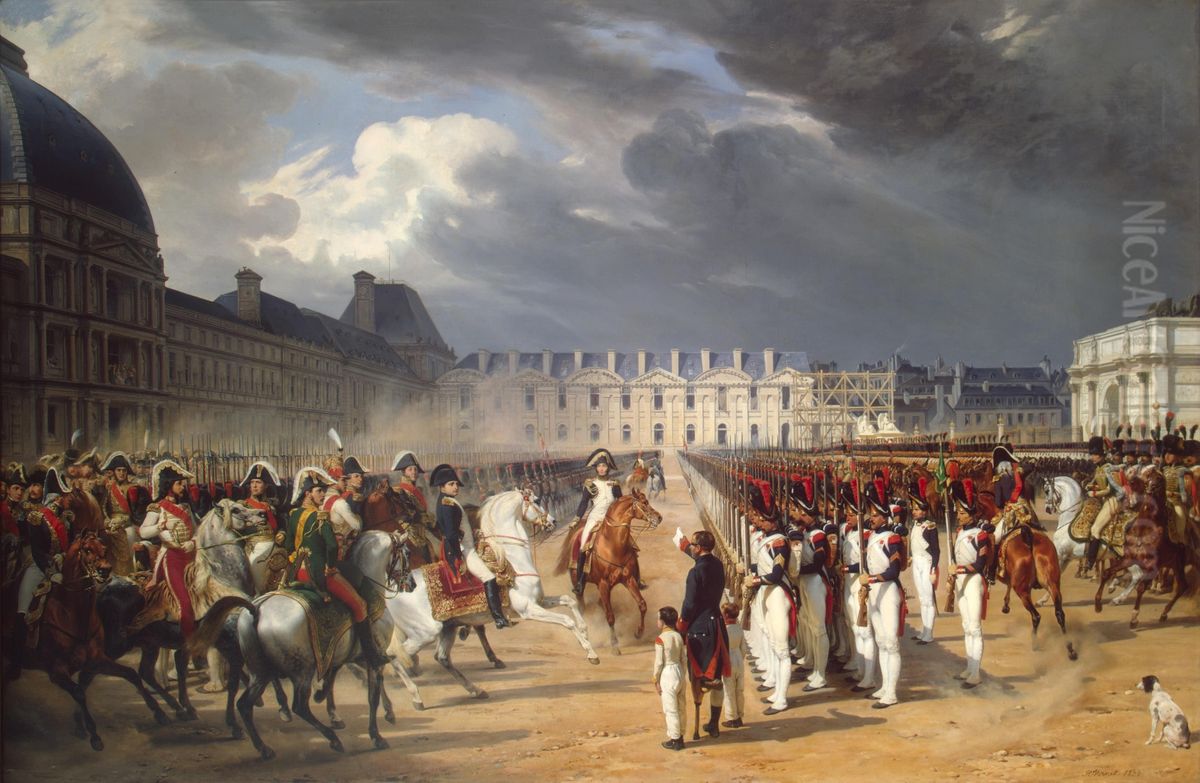 Invalid Handing a Petition to Napoleon at the Parade in the Court of the Tuileries Palace Oil Painting by Horace Vernet