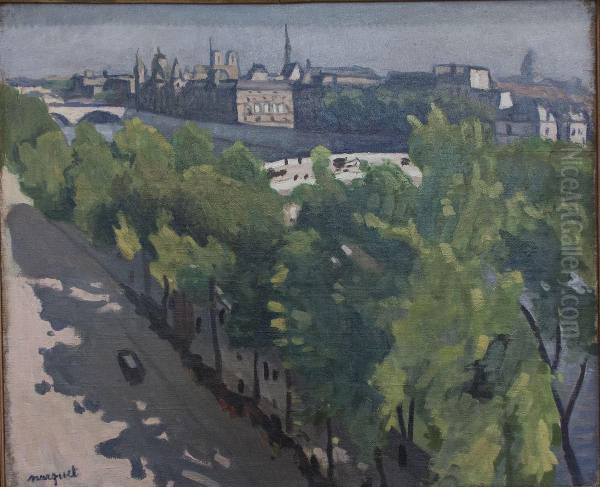 Quai du Louvre, summer Oil Painting by Albert Marquet