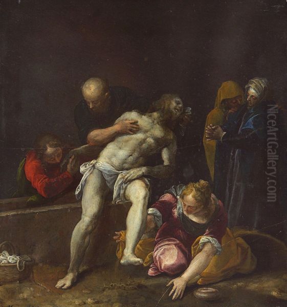 Grablegung Christi Oil Painting by Felice Riccio