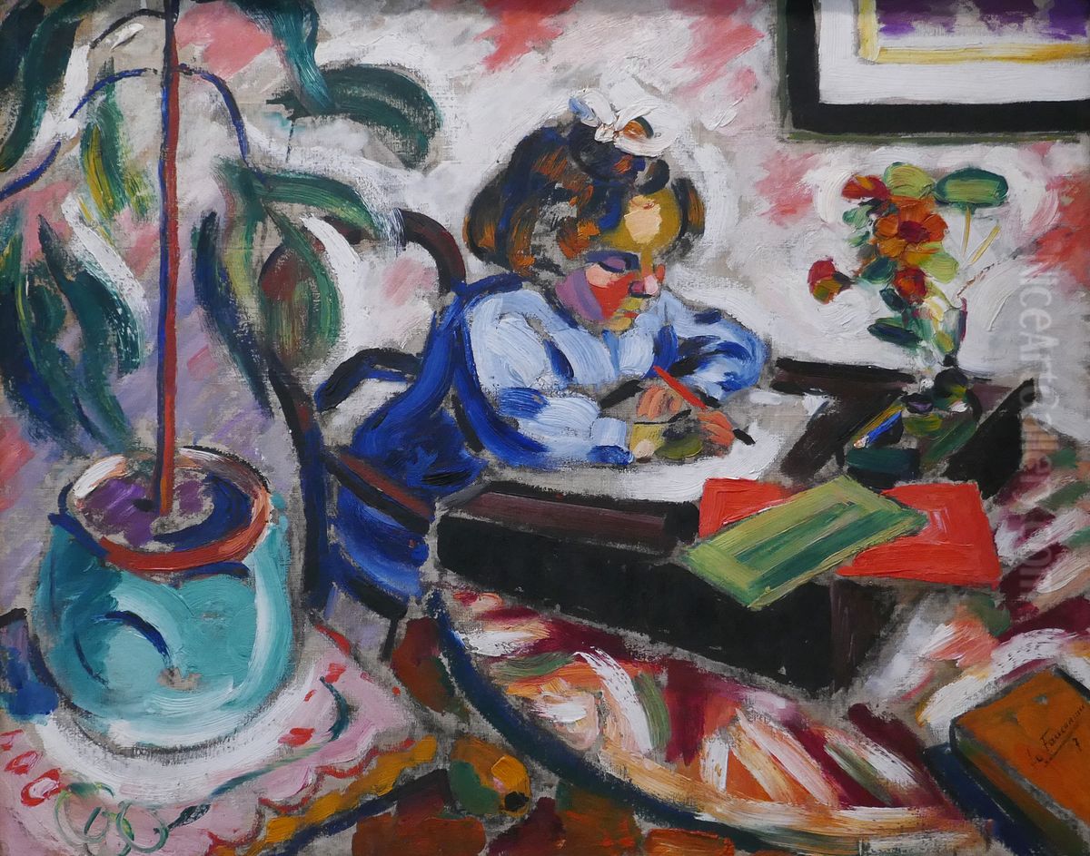 Little Schoolgirl Oil Painting by Henri Le Fauconnier