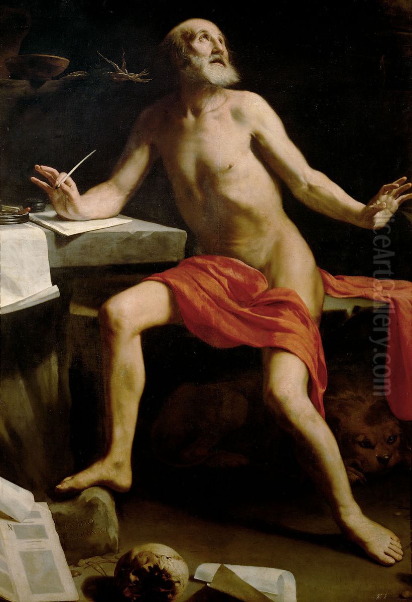 Hl. Hieronymus Oil Painting by Guido Cagnacci