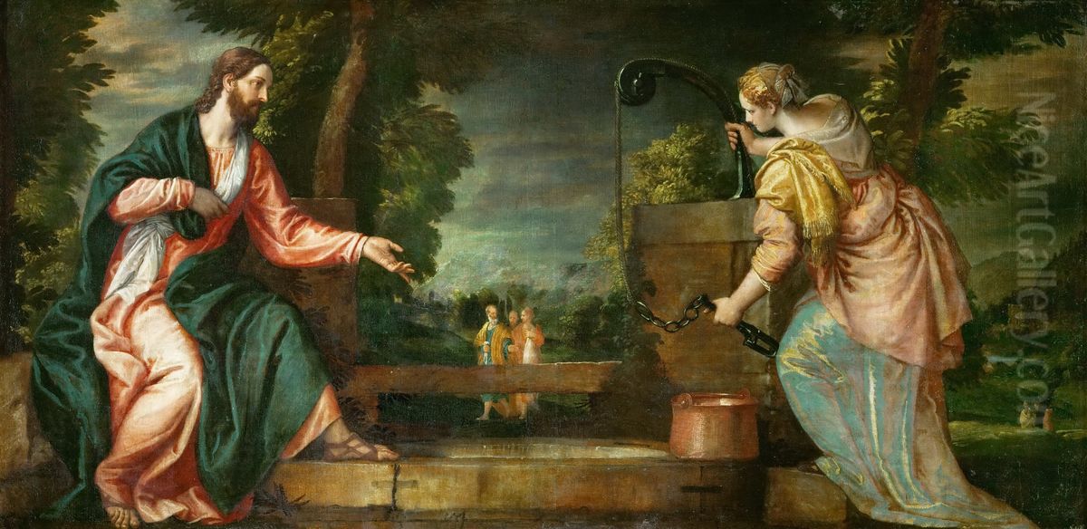 Christus und die Samariterin Oil Painting by Paolo Veronese (Caliari)