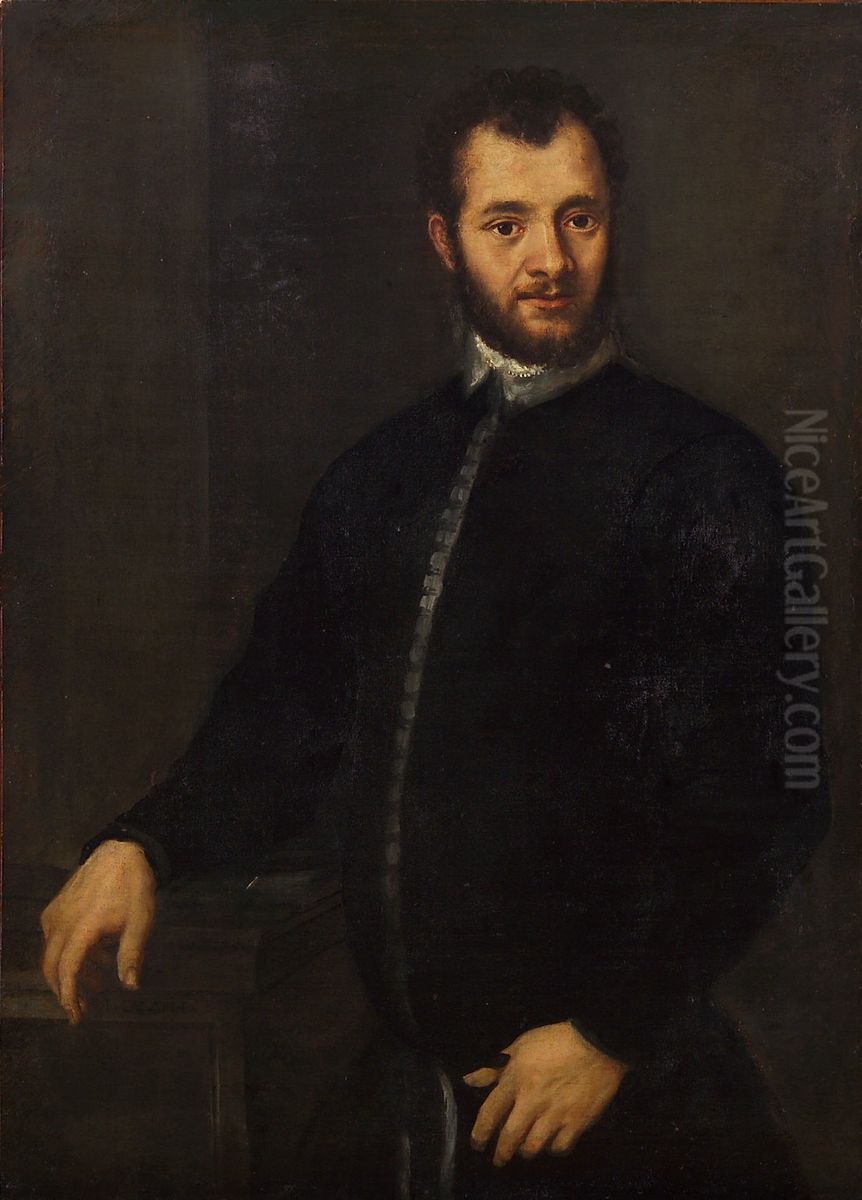 Bildnis eines jungen Mannes in Schwarz Oil Painting by Paolo Veronese (Caliari)
