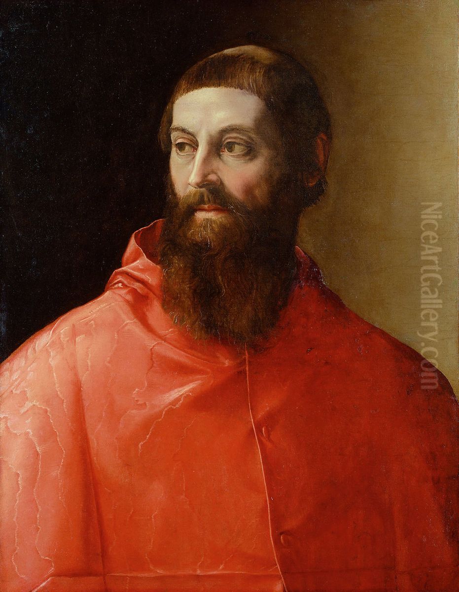 Kardinal Rodolfo Pio (um 1500-1564) Oil Painting by Francesco Salviati