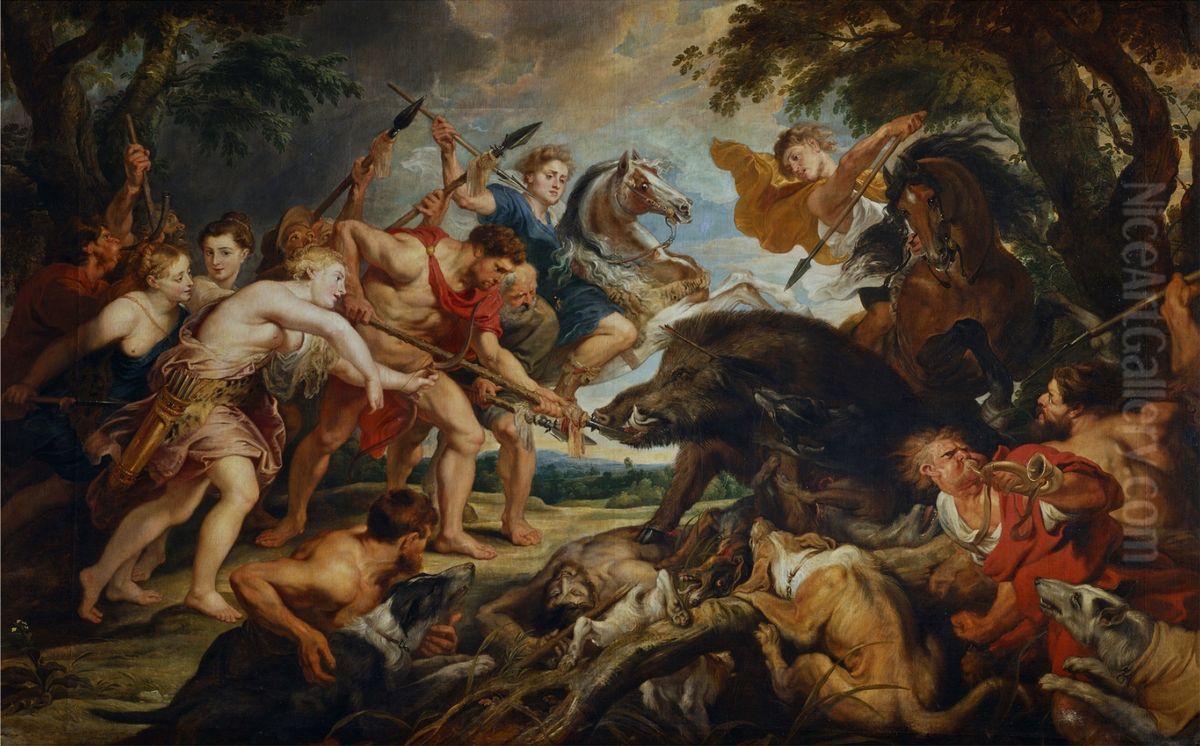 The hunt of Meleagros and Atalante Oil Painting by (studio of) Rubens, Peter Paul