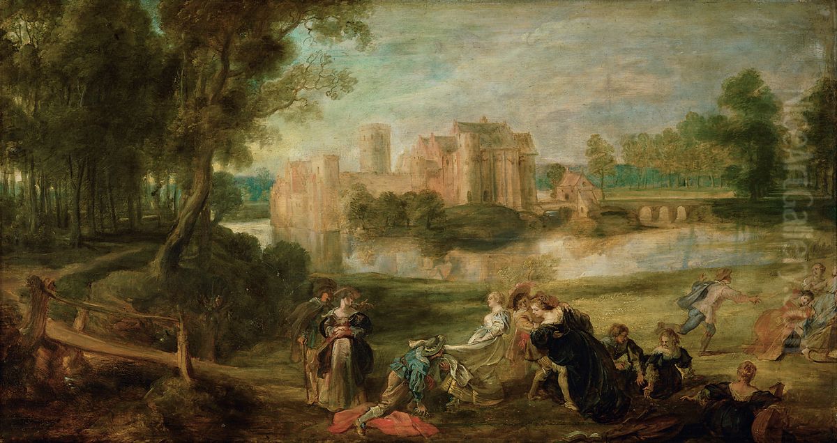 Schlosspark Oil Painting by (studio of) Rubens, Peter Paul