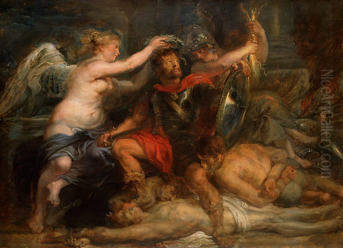 Victory crowns the Hero Oil Painting by (studio of) Rubens, Peter Paul