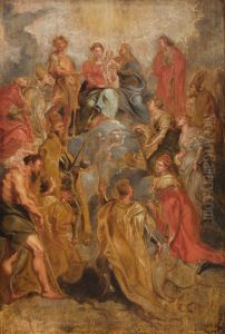 Hl. Anna Selbdritt, verehrt von Heiligen des Hauses Habsburg