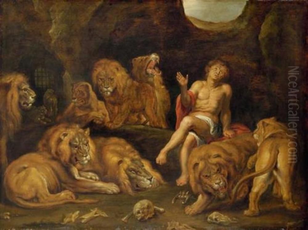 Daniel in the Lion's Den Oil Painting by (studio of) Rubens, Peter Paul