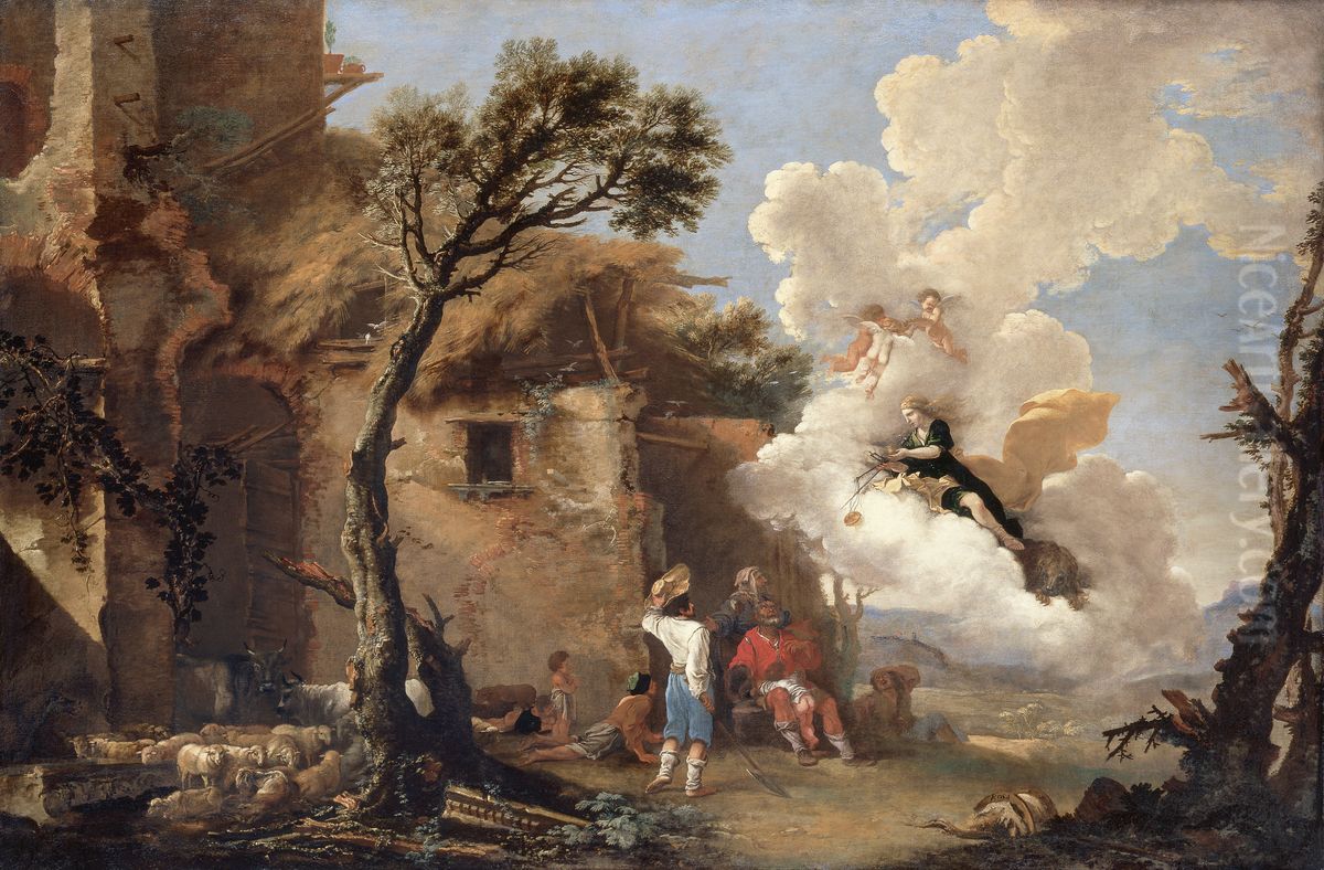 Return of Astrea Oil Painting by Salvator Rosa