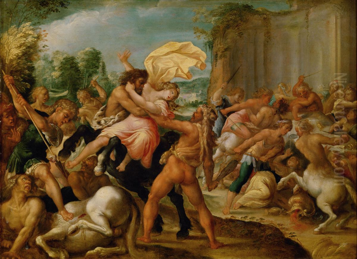 Herkules, Dejanira und der Kentaur Eurytion Oil Painting by Hans Rottenhammer