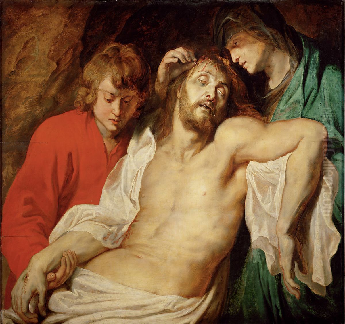 Lamentation of Christ by Mary and John Oil Painting by (studio of) Rubens, Peter Paul