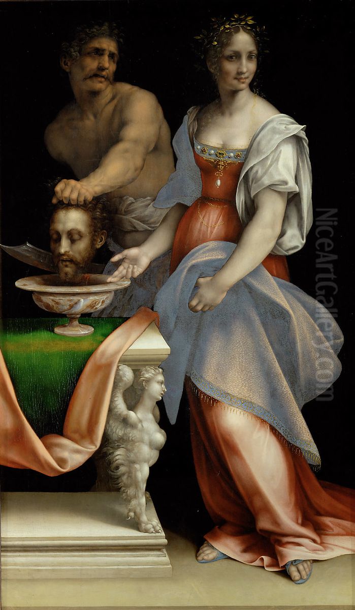 Salome with the head of John the Baptist Oil Painting by Cesare da Sesto