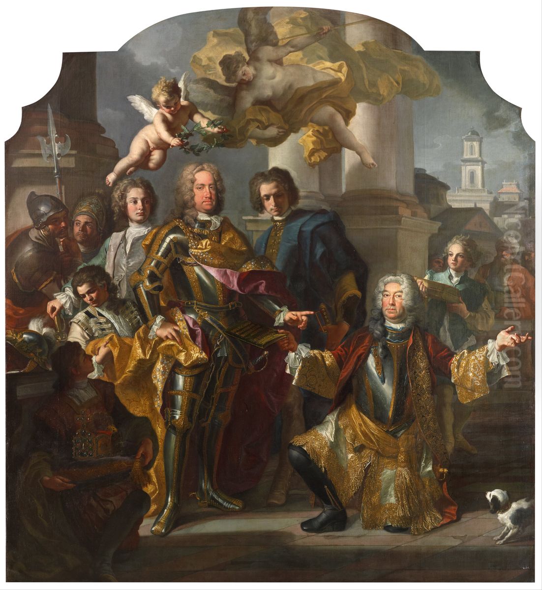 Emperor Charles VI and Gundacker, Count Althann Oil Painting by Francesco Solimena
