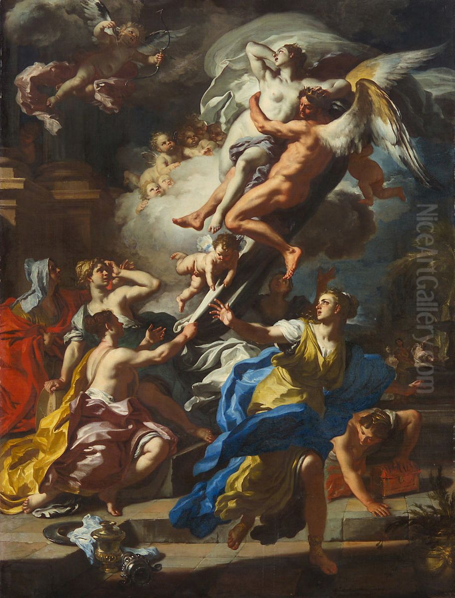 Boreas raubt Orethyia Oil Painting by Francesco Solimena