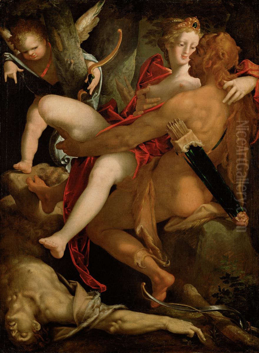 Herkules, Dejanira und der Kentaur Nessus Oil Painting by Bartholomeus Spranger