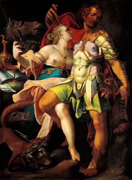 Odysseus und Kirke Oil Painting by Bartholomeus Spranger
