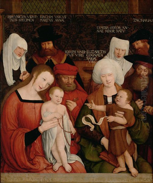 Holy Tribe Oil Painting by Bernhard Strigel