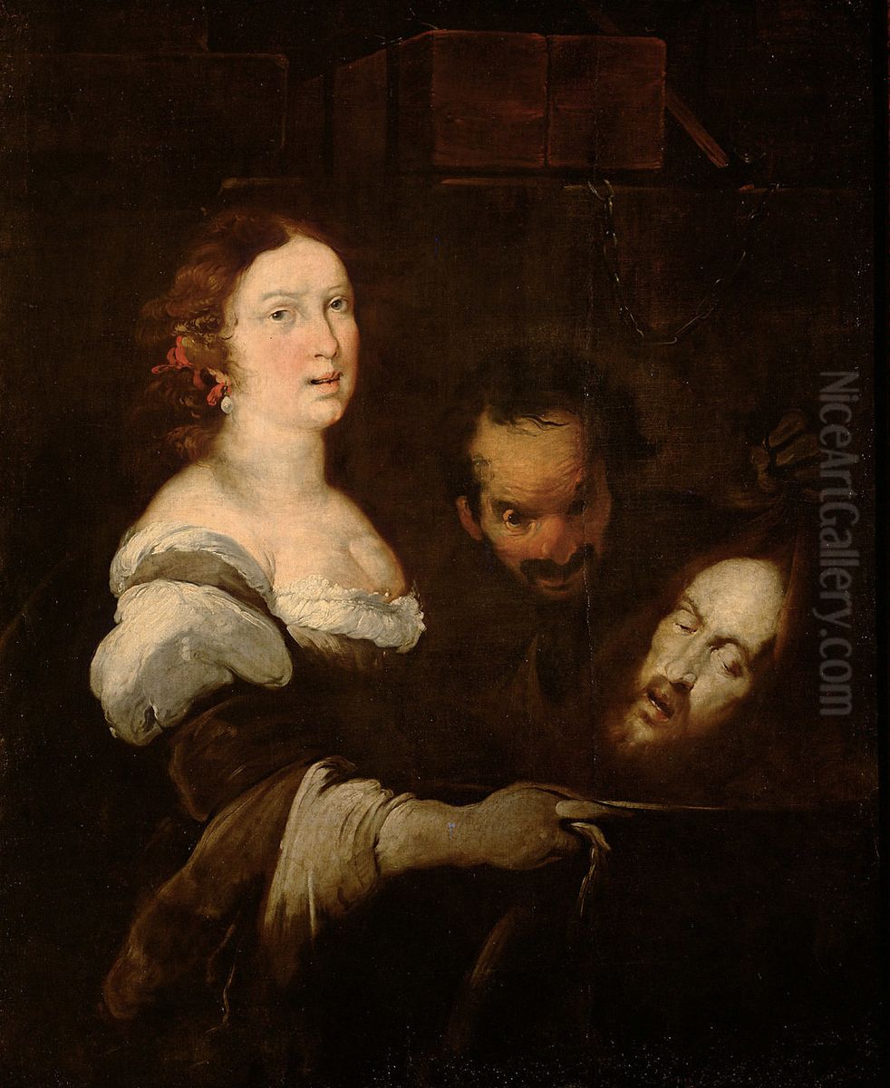 Salome with the head of St John the Baptist Oil Painting by Bernardo Strozzi