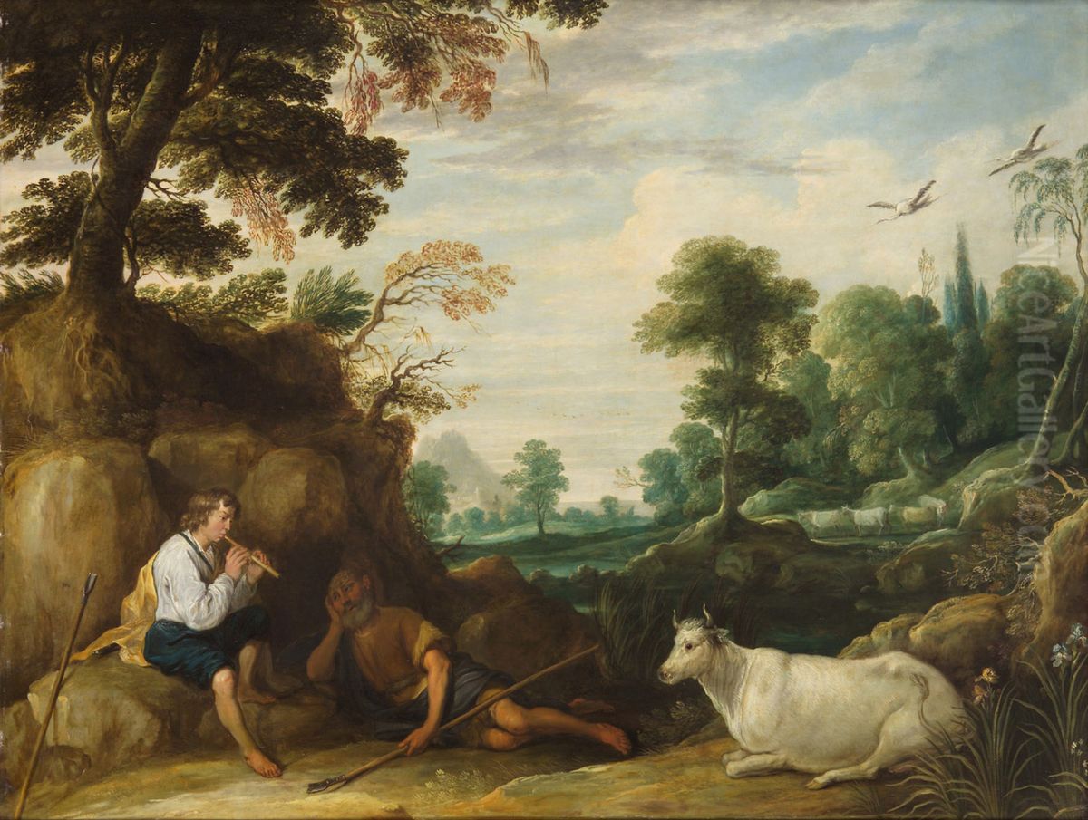 Merkur, Argus und Io Oil Painting by David The Elder Teniers