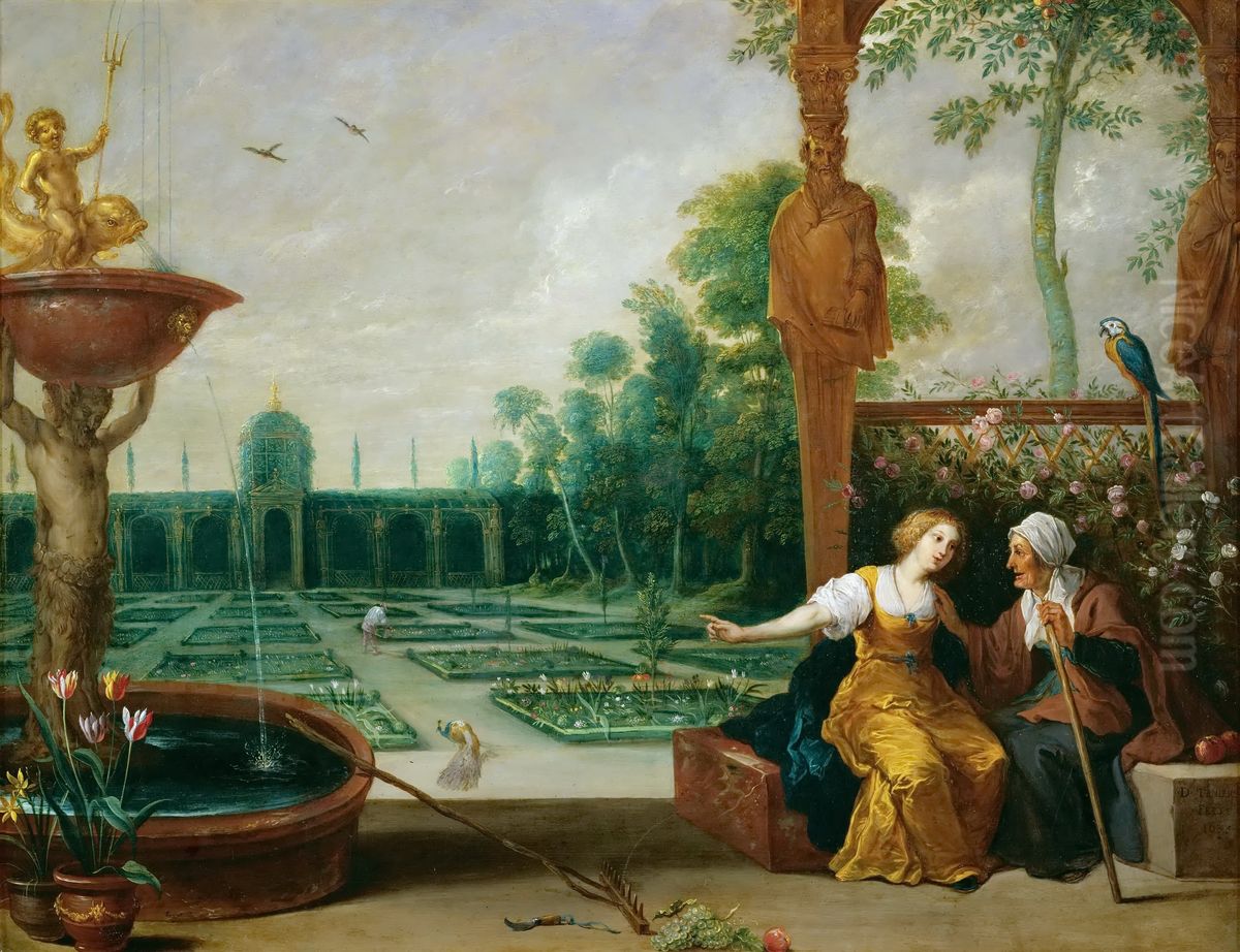Vertumnus und Pomona Oil Painting by David The Elder Teniers