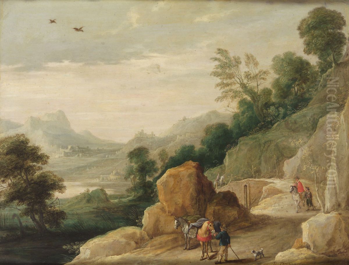 Landschaft mit zwei Maultieren Oil Painting by David Teniers the Younger