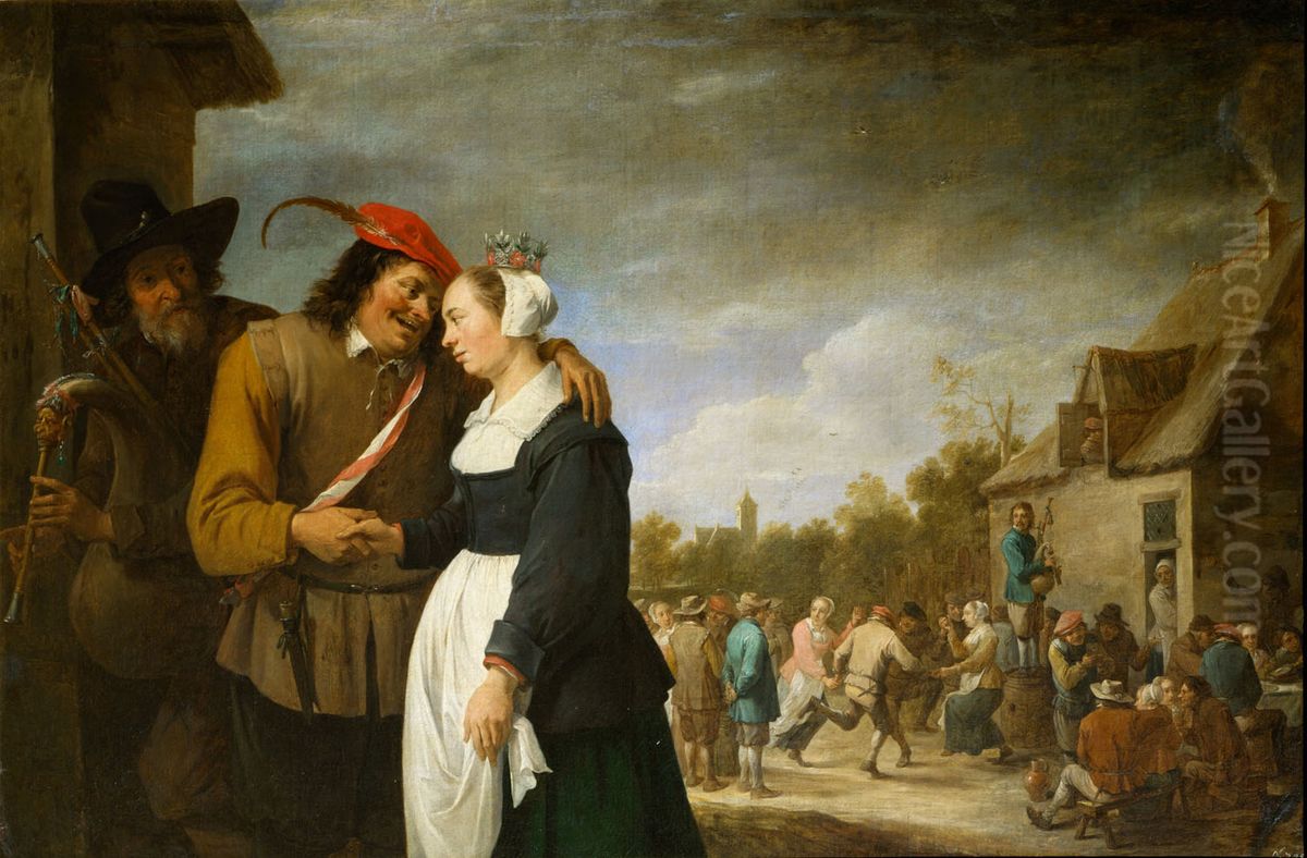 Farmer's Wedding Oil Painting by David Teniers the Younger